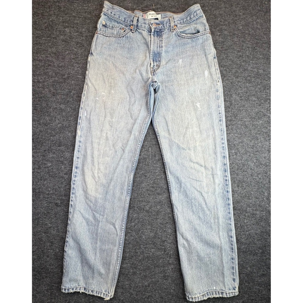 Y2K Levi's 550 Relaxed Fit Jeans Men Fit 32x32 Lt Wash Trashed Distressed Denim